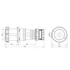 Розетка кабельная IP67 125A 3P+E 400V