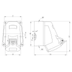 Розетка кабельная наружная IP44 16A 3P+E 400V