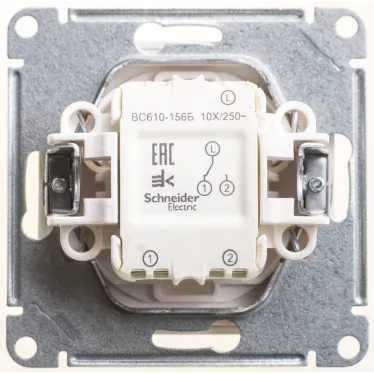 W59 AQUA Переключатель одноклавишный, 10АХ, IP44, механизм, белый