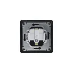 GLOSSA Розетка с заземлением со шторками с крышкой IP44 антрацит в сборе