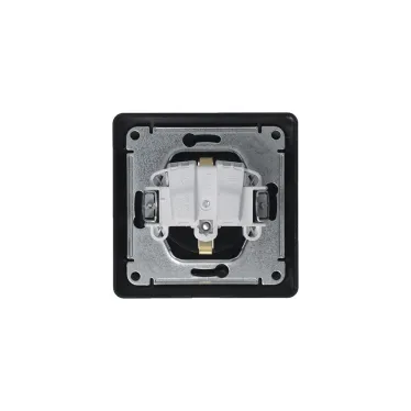 GLOSSA Розетка с заземлением со шторками с крышкой IP44 антрацит в сборе