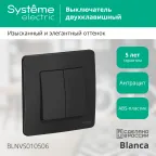 BLANCA скрытой установки двухклавишный выключатель (cх.5), 10A, 250B, антрацит