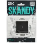 SKANDY Выключатель 1-клавишный проходной с индикацией 10А SK-V08Bl черный IEK