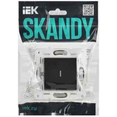 SKANDY Выключатель 1-клавишный проходной с индикацией 10А SK-V08Bl черный IEK