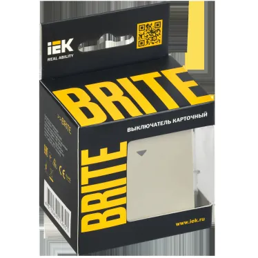 BRITE Выключатель карточный 30А ВС10-1-8-БрКр бежевый IEK