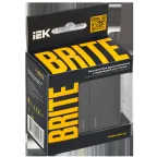 BRITE Выключатель 2-клавишный с индикацией для отелей 10А ВС10-2-9-БрЧ черный IEK