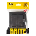 BRITE Выключатель двухклавишный 10А в сборе ВСР10-2-0-БрГ графит IEK
