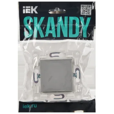 SKANDY Выключатель 1-клавишный проходной 10А SK-V02S серебряный IEK