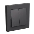 ATLASDESIGN 2-клавишный ВЫКЛЮЧАТЕЛЬ, сх.5, 10АХ, в сборе, БАЗАЛЬТ