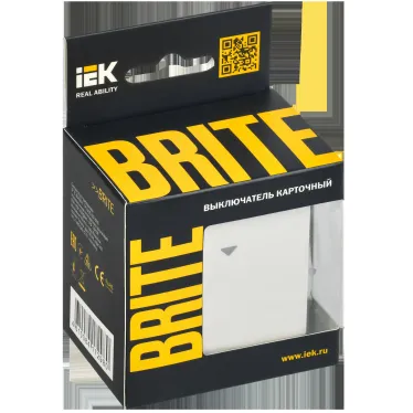 BRITE Выключатель карточный 30А ВС10-1-8-БрБ белый IEK