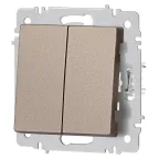 Выключатель Intro Accent 6-104-08 двойной, 10А-250В, IP20, СУ, AL/CU, бронза