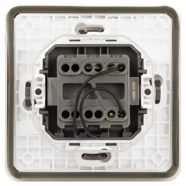 Переключатель Эксперт 11-1527-01 с подсветкой IP55, 10АХ-250В, СУ, белый
