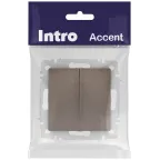 Выключатель Intro Accent 6-104-08 двойной, 10А-250В, IP20, СУ, AL/CU, бронза