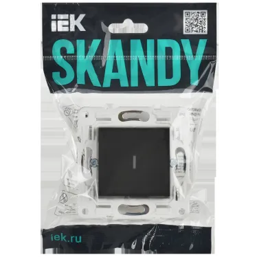 SKANDY Выключатель 1-клавишный проходной с индикацией 10А SK-V08T титан IEK