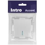Выключатель Intro Accent 6-102-03 с подсветкой, 10А-250В, IP20, СУ, AL/CU, алюминий