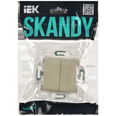 SKANDY Выключатель 2-клавишный 10А SK-V04B бежевый IEK