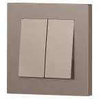 Переключатель Intro Accent 6-107-08 двойной, 10А-250В, IP20, СУ, AL/CU, бронза
