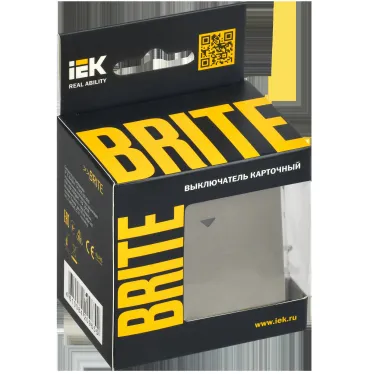 BRITE Выключатель карточный 30А ВС10-1-8-БрШ шампань IEK