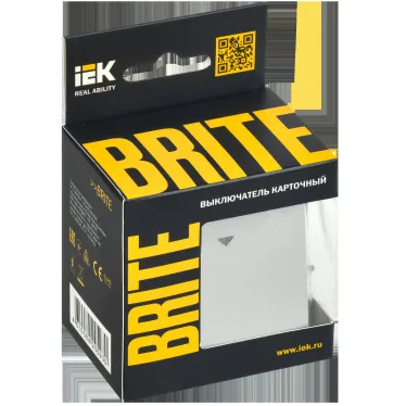 BRITE Выключатель карточный 30А ВС10-1-8-БрА алюминий IEK