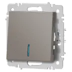 Выключатель Intro Accent 6-102-09 с подсветкой, 10А-250В, IP20, СУ, AL/CU, титан