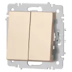 Переключатель Intro Accent 6-107-04 двойной, 10А-250В, IP20, СУ, AL/CU, шампань