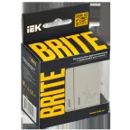 BRITE Выключатель 2-клавишный с индикацией для отелей 10А ВС10-2-9-БрКр бежевый IEK