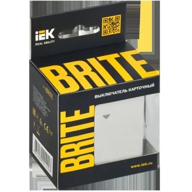 BRITE Выключатель карточный 30А ВС10-1-8-БрЖ жемчуг IEK