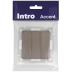 Выключатель Intro Accent 6-106-08 тройной, 10А-250В, IP20, СУ, AL/CU, бронза
