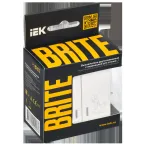BRITE Выключатель 2-клавишный с индикацией для отелей 10А ВС10-2-9-БрЖ жемчуг IEK