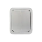 Выключатель двухклавишный Mini OG IP54, о/у, серый