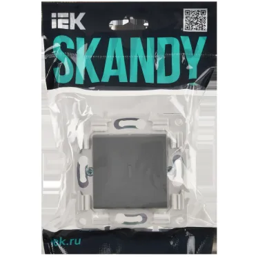 SKANDY Выключатель 1-клавишный проходной с индикацией 10А SK-V08Gr серый IEK