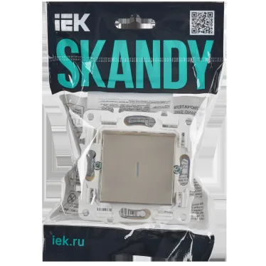SKANDY Выключатель 1-клавишный проходной с индикацией 10А SK-V08Sh шампань IEK