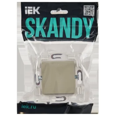 SKANDY Выключатель 1-клавишный проходной 10А SK-V02B бежевый IEK