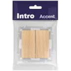 Выключатель Intro Accent 6-104-11 двойной, 10А-250В, IP20, СУ, AL/CU, сосна