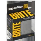 BRITE Выключатель 2-клавишный с индикацией для отелей 10А ВС10-2-9-БрС сталь IEK