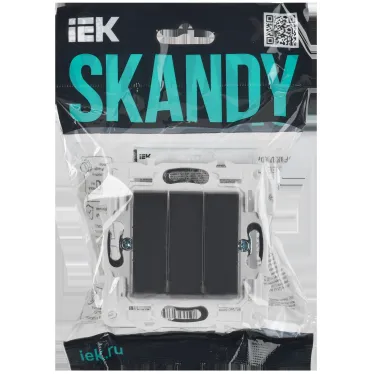 SKANDY Выключатель 3-клавишный 10А SK-V11T титан IEK