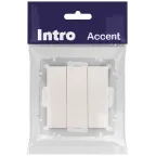 Выключатель Intro Accent 6-106-06 тройной, 10А-250В, IP20, СУ, AL/CU, перламутр