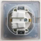 GLOSSA Розетка с заземлением со шторками с крышкой IP44 перламутр в сборе