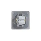 GLOSSA Розетка с заземлением со шторками с крышкой IP44 перламутр в сборе
