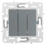 SKANDY Выключатель 3-клавишный 10А SK-V11Gr серый IEK