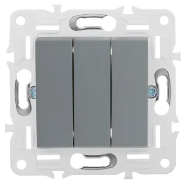 SKANDY Выключатель 3-клавишный 10А SK-V11Gr серый IEK