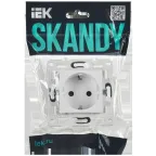 SKANDY Розетка с заземлением с защитными шторками 16А SK-R04W арктический белый IEK