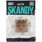 SKANDY Розетка с заземлением с защитными шторками 16А SK-R04Sa песочный IEK