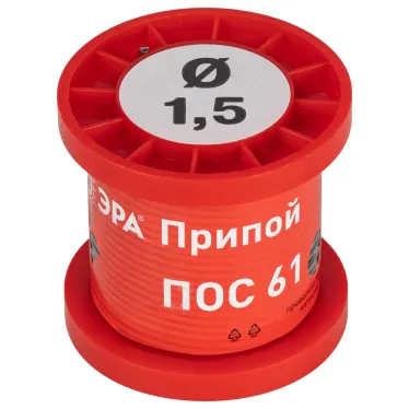 Припой для пайки ПОС 61 проволока d 1.5 мм катушка 100 гр
