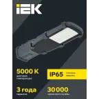 Светильник LED консольный уличный ДКУ 1002-30Д 5000К IP65 серый