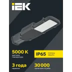 Светильник LED консольный уличный ДКУ 1002-50Д 5000К IP65 серый