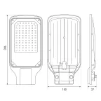 Светильник уличный LED SPP-504-0-50K-050 50Вт 5000лм 5000К IP65 КСС Д DOB SMD 48мм