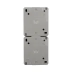 Блок вертикальный 2 розетки (керамика) INDUSTRIAL IP54 с заземлением, о/у, серый