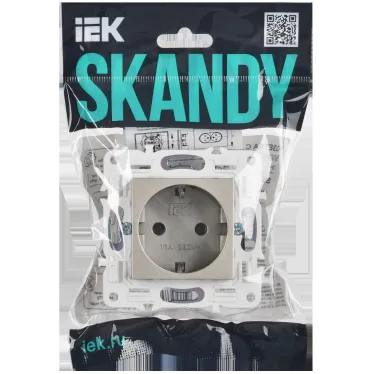 SKANDY Розетка с заземлением без защитных шторок 16А SK-R05Sh шампань IEK