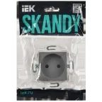 SKANDY Розетка без заземления с защитными шторками 10А SK-R01Gr серый IEK